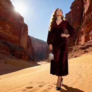 Robe Abaya en Polyester Personnalisée de Luxe Élégante pour Femmes Musulmanes, Haute Qualité, pour Occasions Spéciales et Soirées, Vente en Gros - Product Image 4