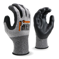 Guantes de Trabajo MaxiTough Negros Resistentes, Recubiertos de Nitrilo Espumado con Puntos, Antideslizantes en la Palma, Resistentes a Cortes, para Mecánicos y Almacenes
