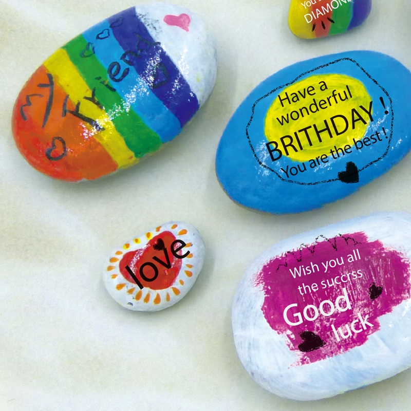 DIY Rainbow Rock Painting Set Waterproof Paint Kit Kids Creativity Arts Crafts Supplies Customized Kid-Friendly Kit