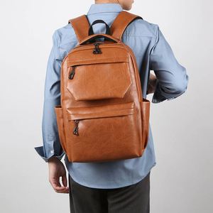 Personalized PU <b>Leather</b> <b>Men</b> Student Outdoor Small Casual Sports Waterproof Mochila Travel Bagpack Back Pack Backbag <b>Backpack</b> Bag - Product Image 2