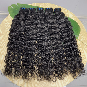 Extensiones de cabello crudo de aspecto Natural Premium, paquetes de cabello humano negro con ondas de agua para uso en salón, estilos de cabello <span class=keywords><strong>rizado</strong></span> de larga duración - Product Image 2
