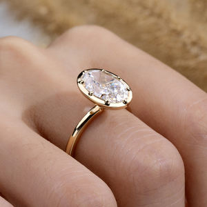 แหวนเพชรเม็ดเดี่ยวทองคำขาว 18K รุ่น MSR-2014 จาก Messi Jewelry สำหรับผู้หญิง - Product Image 6