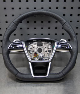 Volante de Coche, Accesorios para Coche, Volante de Cuero y Fibra de Carbono para <span class=keywords><strong>Audi</strong></span> S6 S7 A4 A5 A6 A7 Q3 Q5 A3 S3 S8 <span class=keywords><strong>R8</strong></span> - Product Image 2