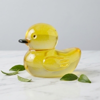 Figurines de canard jaunes en cristal, objets de collection, figurine d'animal en verre pour la décoration de table et de la maison