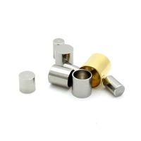 1.2-10mm Tube chaîne embout avec/sans anneau en acier inoxydable cordon en cuir fermoir à sertir pour Bracelet collier fabrication de bijoux