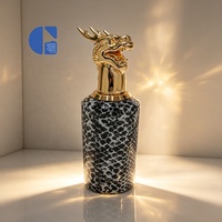 Flacon de parfum de luxe en verre vide avec tête d'animal dorée, vaporisateur 100 ml rechargeable pour emballage de marque de parfum haut de gamme