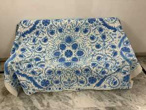 Traditional Cotton Suzani <b>Throw</b> Hand Embroidered Bedsheet <b>Bed</b> <b>Cover</b> Uzbek Textile Wall Decoration - Product Image 6