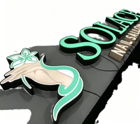 Letrero 3D con Letras LED, Letrero Luminoso Retroiluminado para Exteriores, Letrero Comercial con Logotipo Personalizado, Letrero de Metal y Acrílico