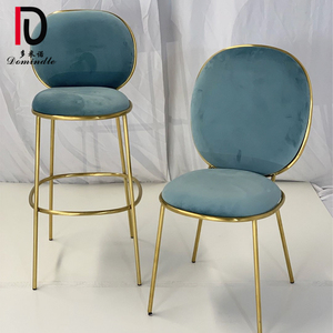 Mariage chic confortable or en acier inoxydable <span class=keywords><strong>tabouret</strong></span> <span class=keywords><strong>de</strong></span> <span class=keywords><strong>bar</strong></span> avec coussinets en velours - Product Image 2