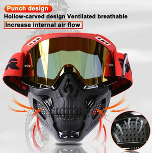 Nouveau 2026 LA Vente en gros Masque de protection pour moto avec lunettes, Masque facial pour moto, Lunettes de motocross coupe-vent, Protection pour casque de course - Product Image 3