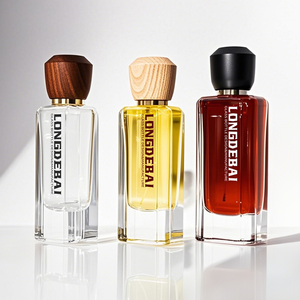 Oferta Especial: Botellas de Perfume de Vidrio Transparente Vacías de 50ml y 100ml, Rectangulares, con Tapa de Madera, Pulverizador, Ecológicas, Antiderrames, con Serigrafía - Product Image 2
