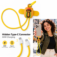 Câble de charge rapide 60W New York Hot Dog Dachshund avec sangle de poignet, universel USB Type C vers Type C