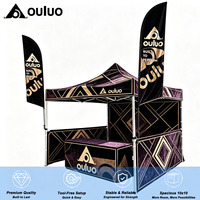 Carpa de Exhibición Personalizada de 3x3 m (10x10 pies) con Marco de Aluminio, Capa Única, Oxford 420D, Cuadrada, para Exhibición de Productos