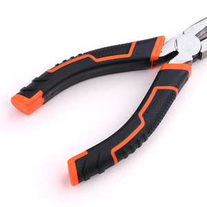 Needle Nose Pliers 8 Inch Chrome Vanadium Steel Serrated Jaw Orange Handle Diy Tool Pliers - Product Image 2