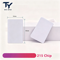 Carte NFC 13,56 MHz, carte PVC blanche vierge pour impression jet d'encre, NTAG213 NTAG215 NXPNTAG216, carte RFID imprimable avec URL encodée