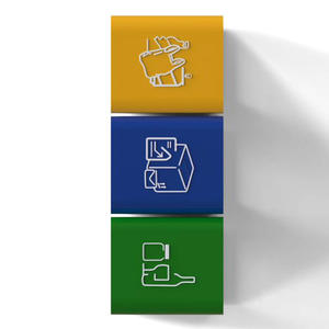 Poubelle de recyclage rectangulaire intelligente à 3 compartiments pour parc extérieur, en bois et métal, industrielle, <span class=keywords><strong>60</strong></span> <span class=keywords><strong>litres</strong></span> - Product Image 5