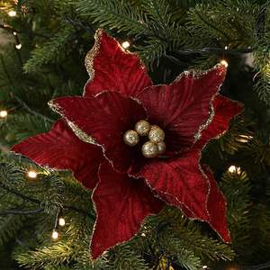 24cm árbol de Navidad artificial flor brillo decoraciones adornos de Navidad regalo de Año Nuevo - Product Image 2