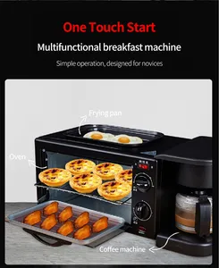 בית רב-פונקציה שלוש-in-one ארוחת בוקר מכונת קפה תנור טוסטר מסחרי מיני חשמלי תנור חביתת מתנה