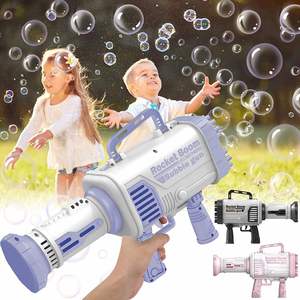 Produit phare : Jouet Gatling géant portatif 64 trous pour enfants, style fusée, avec ensemble de bulles Ins4 pour filles - Product Image 2