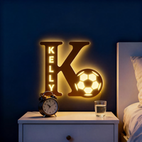 Lampe de nuit LED personnalisée avec nom, lettre de football, pour Noël, mariage, fête, festival, décoration de la maison, lampe de nuit