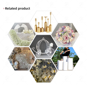 عربة من الحديد المطاوع على الطراز الأوروبي عربة من المعدن الأبيض لتزيين عربة الزفاف - Product Image 5