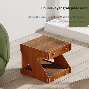 Arranhador para Gatos Casa para Gatos Papelão Ondulado Dupla Camada Grande Resistente a Arranhões Material Reciclável para Autoentretenimento - Product Image 1