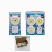 Ultra-Bright 200 Lumen Cob LED Puck Light à piles Tap Push Télécommande Cabinet Light 3pack sans fil pour chambre à coucher
