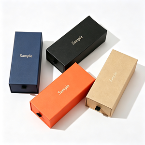 Boîte cadeau en papier kraft personnalisée avec tiroir coulissant, revêtement UV, boîte d'expédition rectangulaire pour la vente au détail - Product Image 1