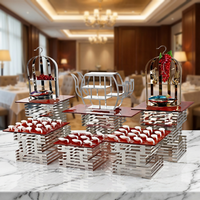 Matériel de restauration : Présentoirs à desserts miroir, rehausseurs de nourriture, tables à desserts en acrylique, fournitures hôtelières pour buffet