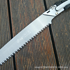 Sierra para árboles frutales y viñedos de montaña, hoja de 320 mm, estructura de mariposa, mango de PVC, para carpintería y poda - Product Image 3