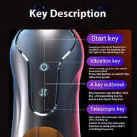 Godet de masturbation masculin télescopique entièrement automatique à dilatation et contraction profondes, avec stimulation par succion, vibration et piston, jouet sexuel