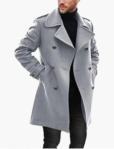 Offre Spéciale veste automne hiver couleur unie pardessus décontracté <span class=keywords><strong>Trench</strong></span> hommes genou longueur Parka coupe-vent Long manteau <span class=keywords><strong>homme</strong></span> manteaux - Product Image 6