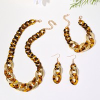 Nouvelle collection 2026 : Parure de bijoux tendance pour femme, anti-ternissement, hypoallergénique, plaqué or, avec boucles d'oreilles et collier en acrylique, bijoux en argent Tai, idéale pour les soirées.