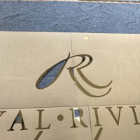 Lettres découpées solides en acier inoxydable 316 titane miroir 3 mm, durables, signalétique haut de gamme pour hôtels et entreprises