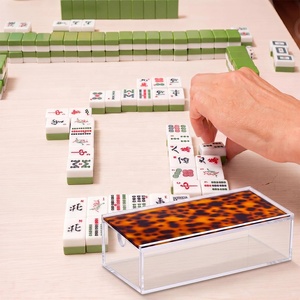 Estojo de Mahjong em Acrílico Portátil e Removível, Caixa de Armazenamento Transparente Vazia para 160 Peças de Mahjong Americano de 1.2 polegadas (Peças Não Incluídas) - Product Image 6