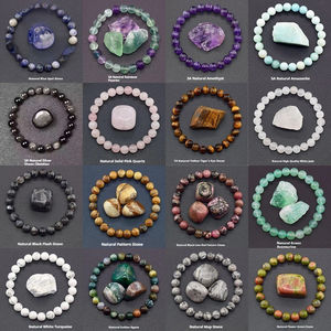 Bracelet Bague Unique en Pierre d'Agate et Cristal Naturel, Bijoux Perlés Tendance pour Homme et Femme, Vente Transfrontalière Europe États-<span class=keywords><strong>Unis</strong></span> - Product Image 6