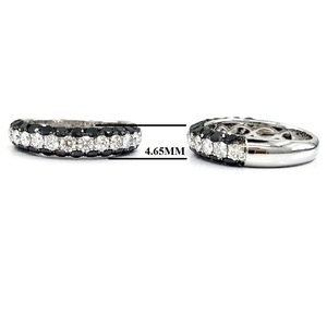Hong Kong Supplier Great Offer Top Quality 14k White Gold Black Diamond Cushion Half Way Wedding Engagement Band Ring for Women - Product Image 2