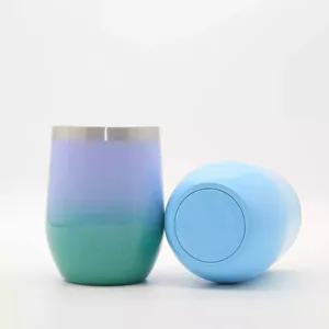 Tùy Chỉnh 12Oz Stemless Cà Phê Nhiệt Rượu Vang Cốc Cách Nhiệt Cốc Chân Không Thép Không Gỉ Đôi Tường Hình Dạng Trứng Cốc Với Nắp Trượt - Product Image 3