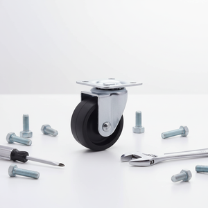 1,5 Zoll Schwarz-Weiße Kunststoff-PP-Räder Schwenkbare Rollen mit Platte für Lagernutzung - Product Image 4