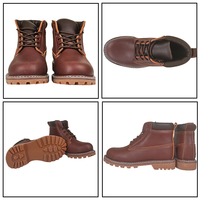 Chaussures de sécurité professionnelles durables à embout composite, antidérapantes, en cuir véritable, pour la construction