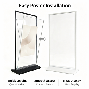 Rak <span class=keywords><strong>Display</strong></span> Lantai Tahan Angin yang Kokoh dengan Alas Air dan Bingkai Akrilik Transparan untuk Poster, Menu, dan Papan Promosi - Product Image 5
