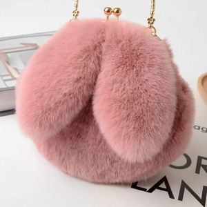 Sac à main en peluche lapin I-0172 pour femme, nouvelle collection automne-hiver, sac à main chaîne, sac à main mignon avec oreilles de lapin - Product Image 3