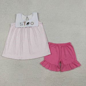 ชุดเสื้อผ้าเด็กทารกปักลายแกะลายทางพร้อมกางเกงขาสั้น - Product Image 2