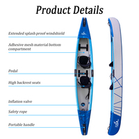 Vente en gros Kayak pliable Petit ponton gonflable en hypalon à fond dur Pêche à la dérive Bateau à rames Canoë