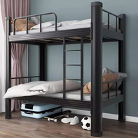 Lit superposé double en acier métallique robuste pour adultes, en gros, pour dortoir et école, de la marque HY Furniture