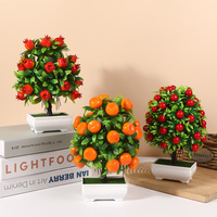 Künstliche Früchte im Topf, Künstliche Blumen, Kreatives Design im Nordischen Stil, Blumentopf für Innenräume, Wohnzimmer, Schreibtischdekoration