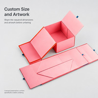 Boîte cadeau magnétique pliable rose en carton, emballage en une seule pièce, couleurs personnalisées