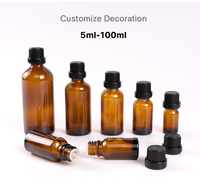 Bouteilles d'huile essentielle en verre personnalisées de 5 ml, 10 ml, 15 ml, 20 ml, 30 ml, 50 ml, 60 ml, rose, bleu, vert, givrées, transparentes, noires mates