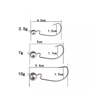 Angeln Offset Weedless Ned Rig Jigköpfe – Jigging-Köder aus Blei und Hochkohlenstoffstahl - Product Image 2