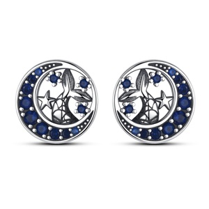 Pendientes de botón de circonita dorada con diseño de trébol de cuatro hojas y <span class=keywords><strong>mariposa</strong></span>, redondos y cuadrados, chapados en oro, plata 925, estilo nuevo, los más vendidos para aniversario. - Product Image 6